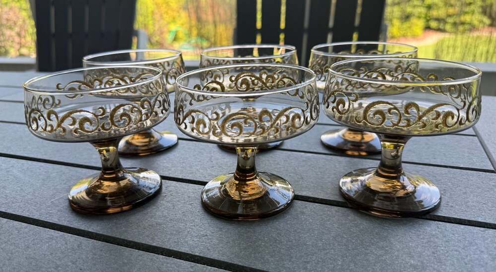 Vintage Libbey Predo Dessert/ Sherbet/ Champagne Glasses. Set Of Six